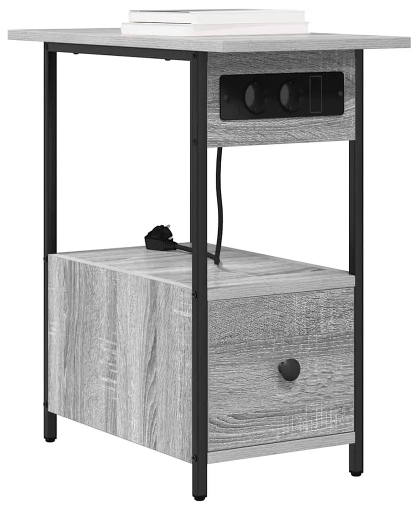 Armário de Cabeceira com gaveta Sonoma cinzento 60 x 30 x 61 cm