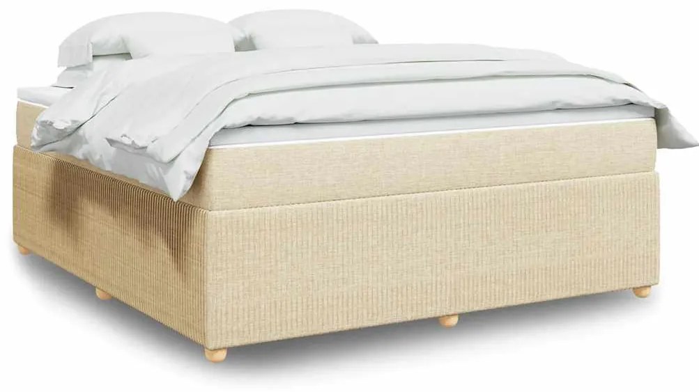 Cama com molas/colchão 180x200 cm tecido cor creme