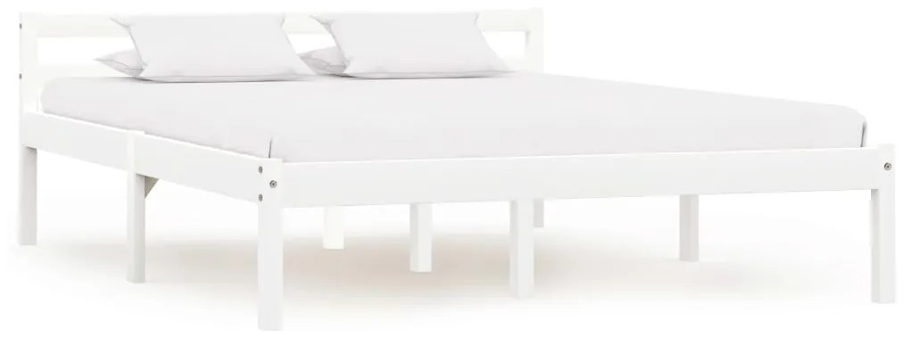 283187 vidaXL Estrutura de cama 140x200 cm madeira pinho maciço branco