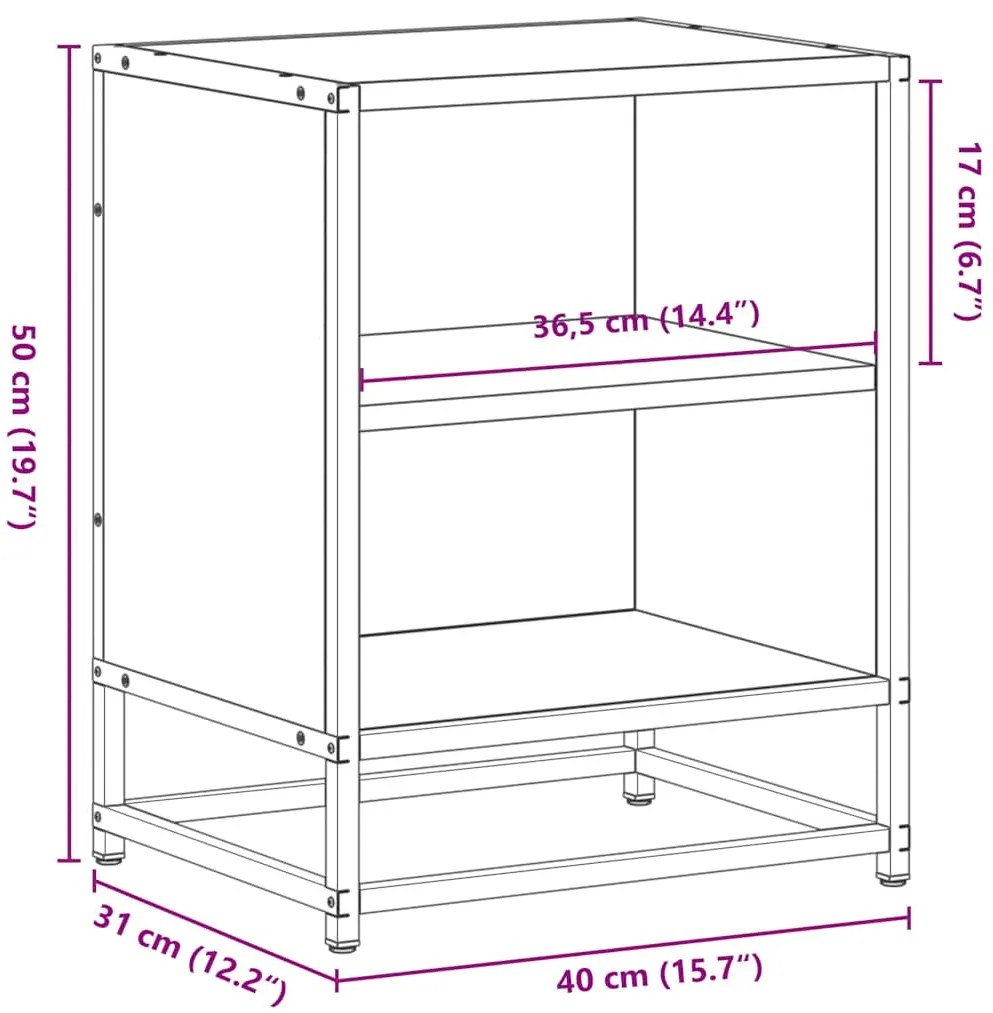 Mesas de cabeceira 2 pcs carvalho fumado 40x31x50 cm