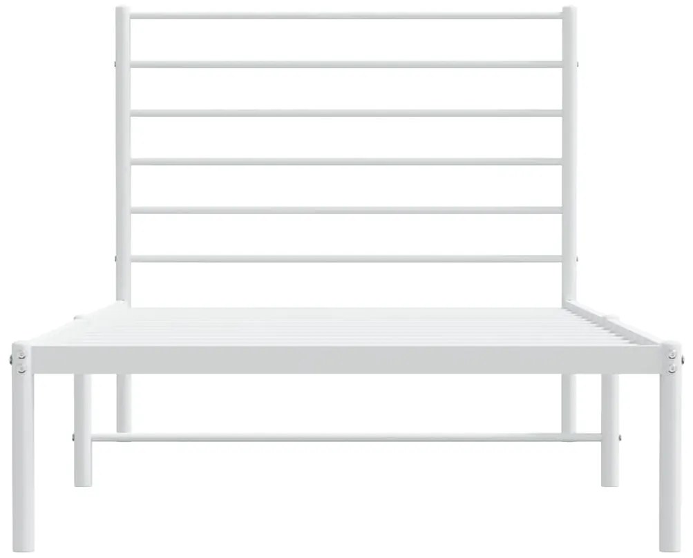 Estrutura de cama com cabeceira 100x190 cm metal branco