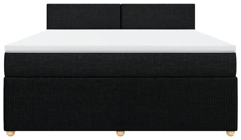 Cama com molas/colchão 180x200 cm tecido preto