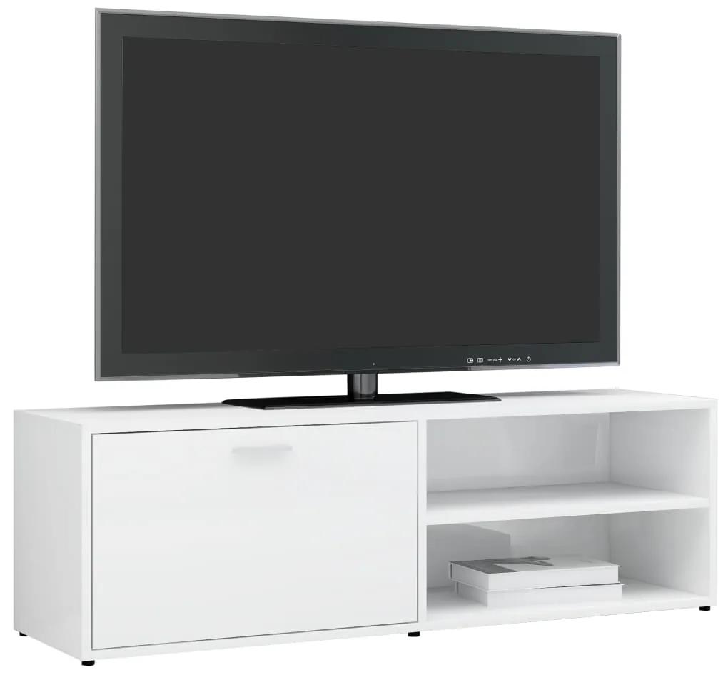 Móvel de TV 120x34x37 cm contraplacado branco brilhante