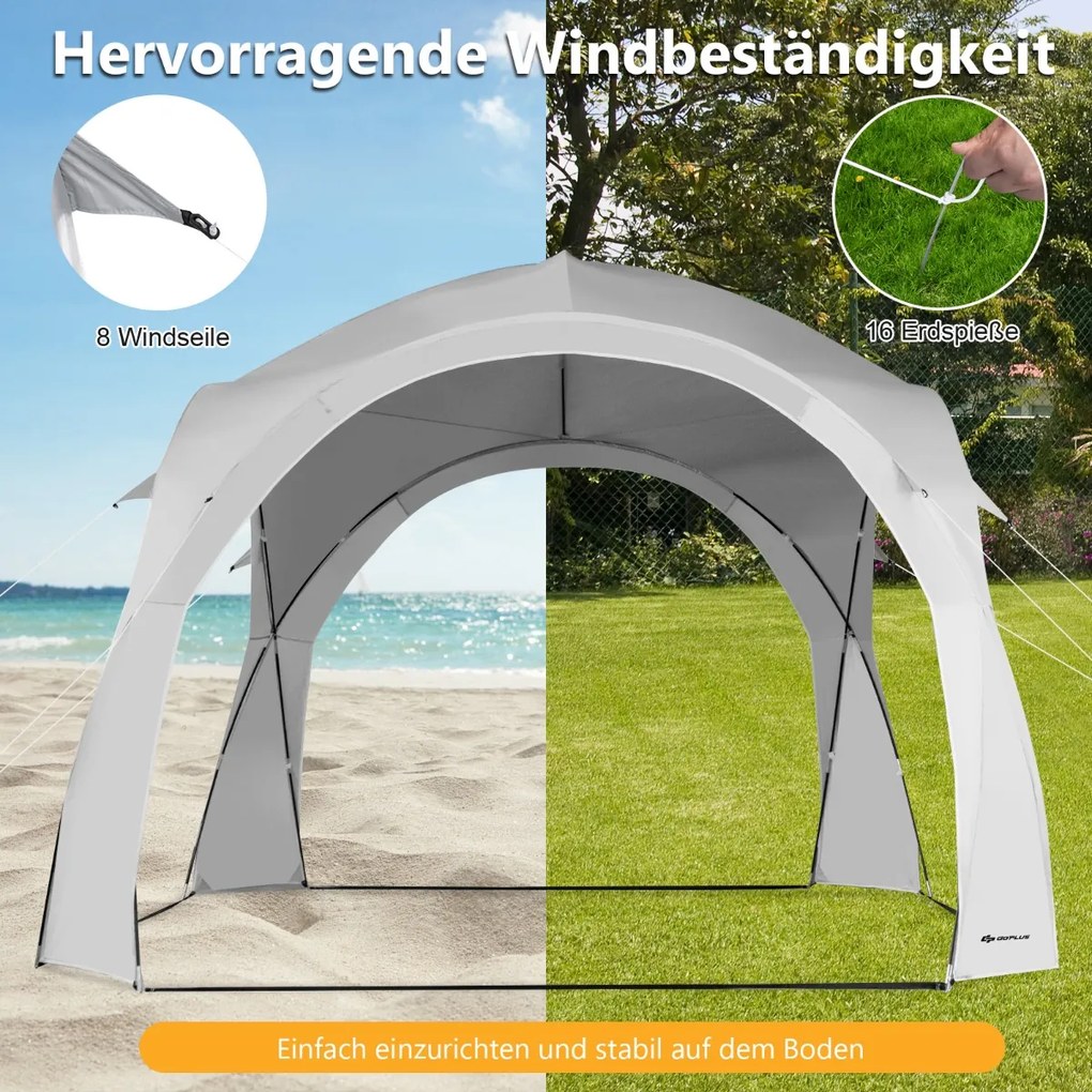Tenda de chuveiro grande com 2 cômodos e privacidade, com sobreteto removível e bolso interno - cinza