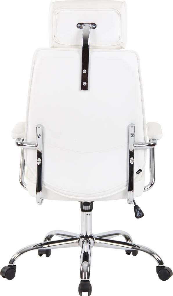 Cadeira de escritório Rako Couro Genuíno Branco