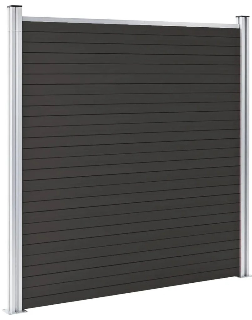 Painel de vedação WPC 180x186 cm preto