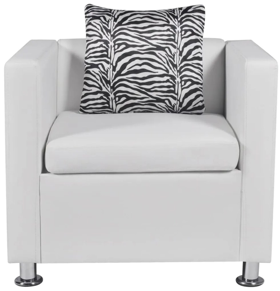 Poltrona em couro artificial branco