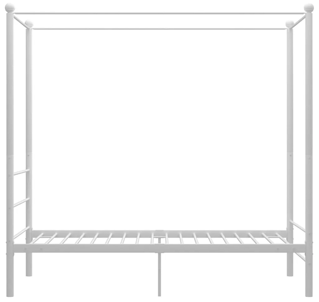 Estrutura de cama com dossel 100x200 cm metal branco