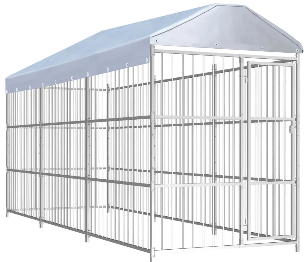 Canil de exterior com telhado 450x150x200 cm