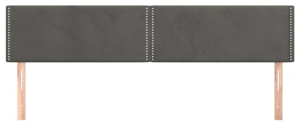 Cabeceira de cama 2 pcs veludo 90x5x78/88 cm cinzento-escuro