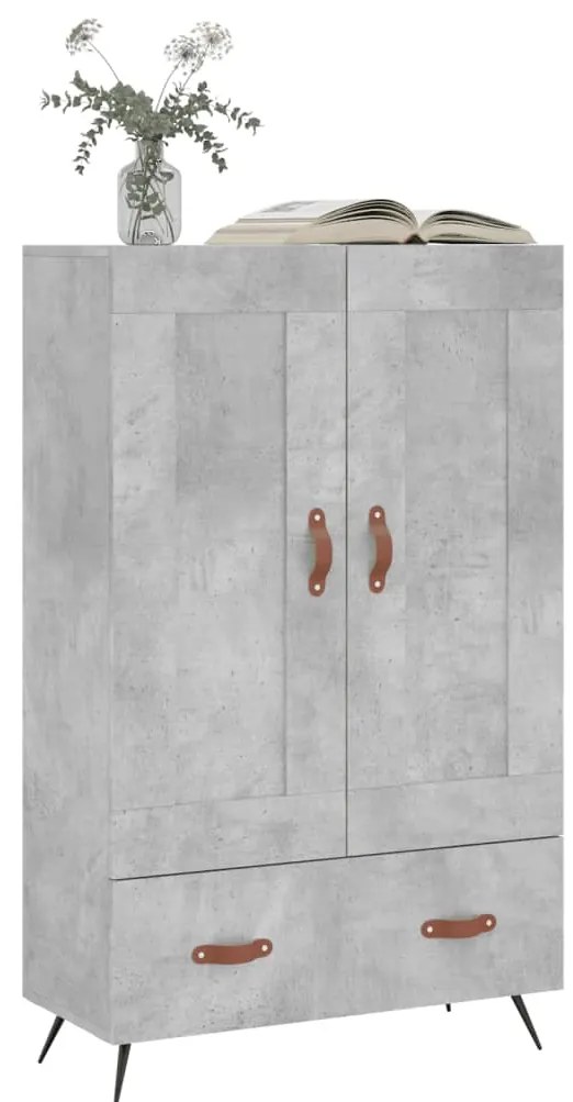 Aparador alto 69,5x31x115 cm derivados de madeira cinza-cimento