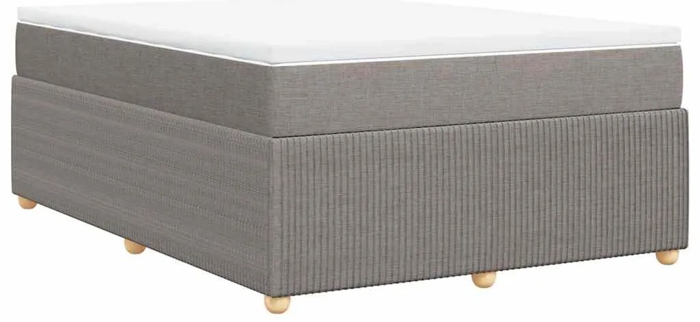 Cama com molas/colchão 140x200 cm tecido castanho-acinzentado