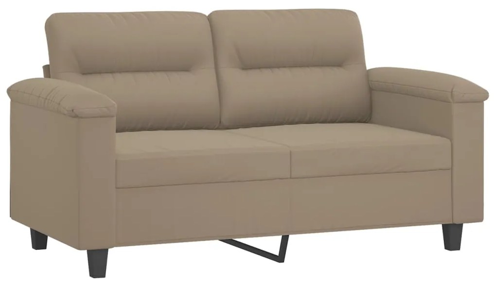 2 pcs conjunto sofás c/ almofadas microfibra cinza-acastanhado