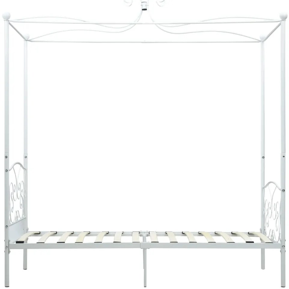 Estrutura de cama com dossel 100x200 cm metal branco