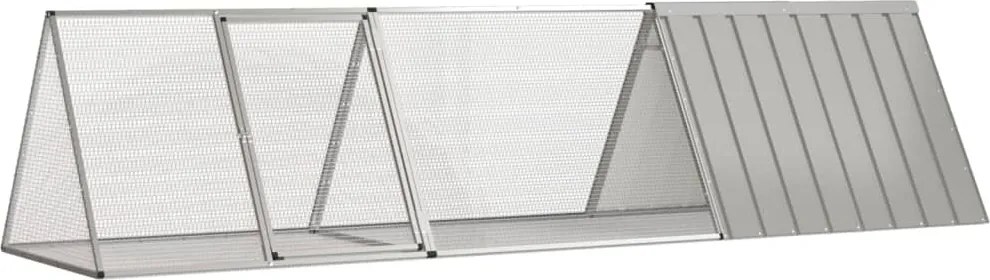 vidaXL Gaiola para coelhos cinza 302,5x80,5x71 cm aço galvanizado