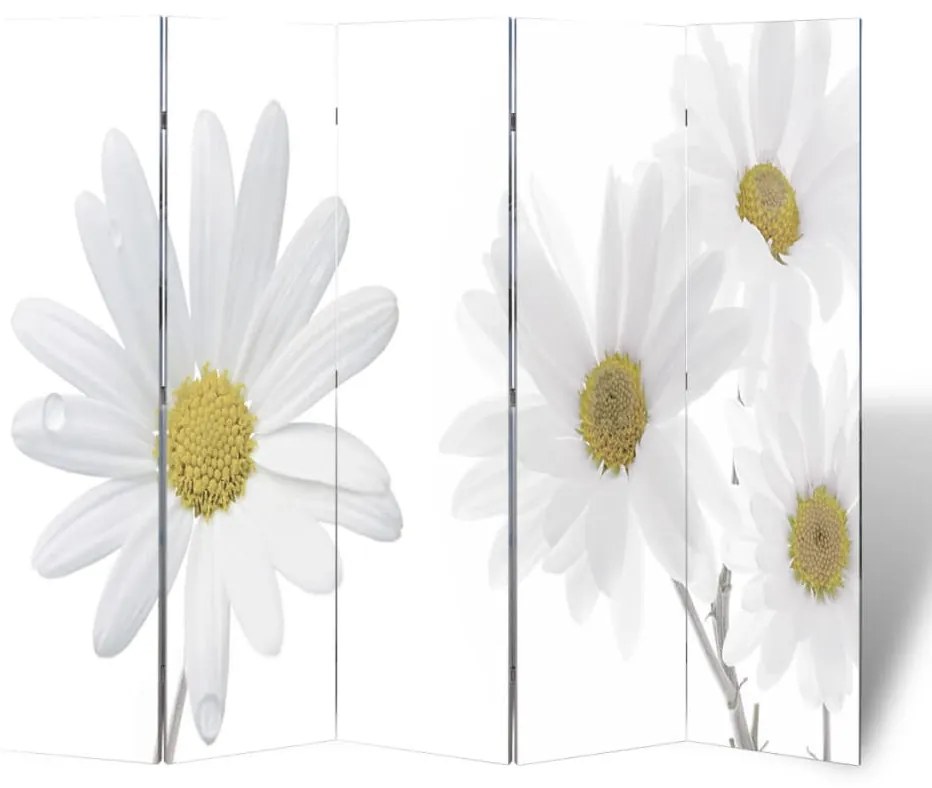 vidaXL Biombo dobrável com estampa de flores 200x170 cm