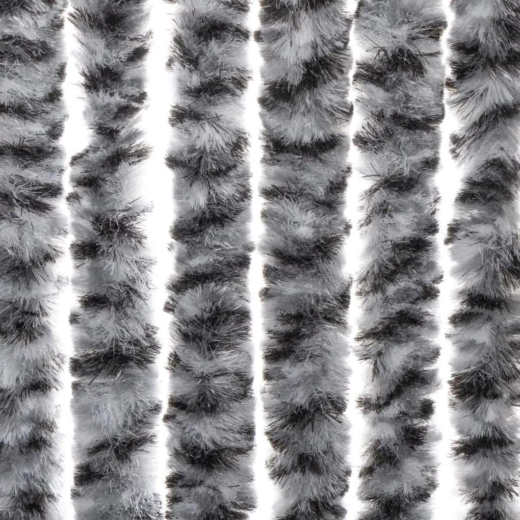 Cortina anti-insetos 56x200 cm chenille cinzento/preto/branco