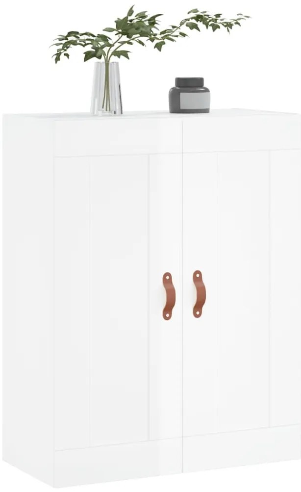 Armário parede 69,5x34x90 cm deriv. de madeira branco brilhante