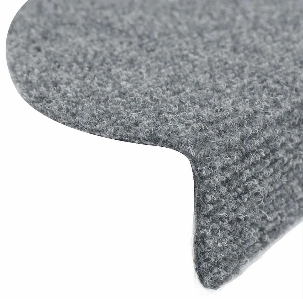 Tapetes de escada autoadesivos 10 pcs 56x17x3 cm cinzento-claro