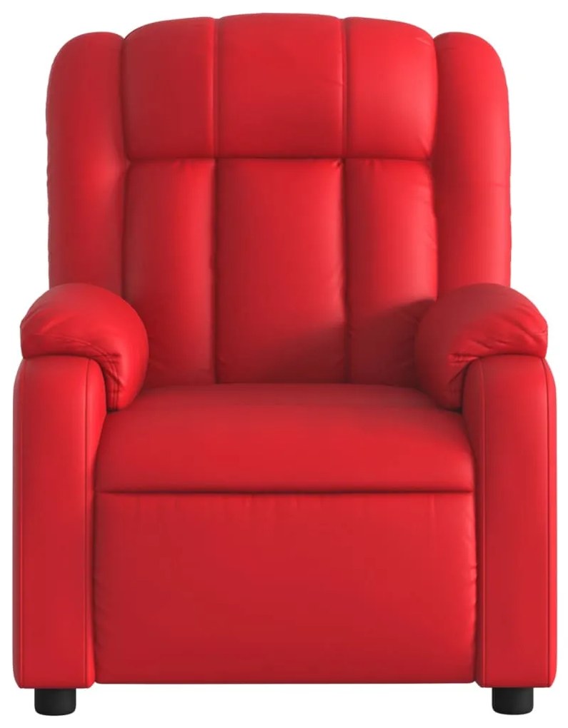 Poltrona de massagens reclinável couro artificial vermelho