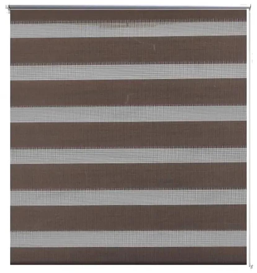 Estore de rolo 140 x 175 cm, linhas de zebra / Café