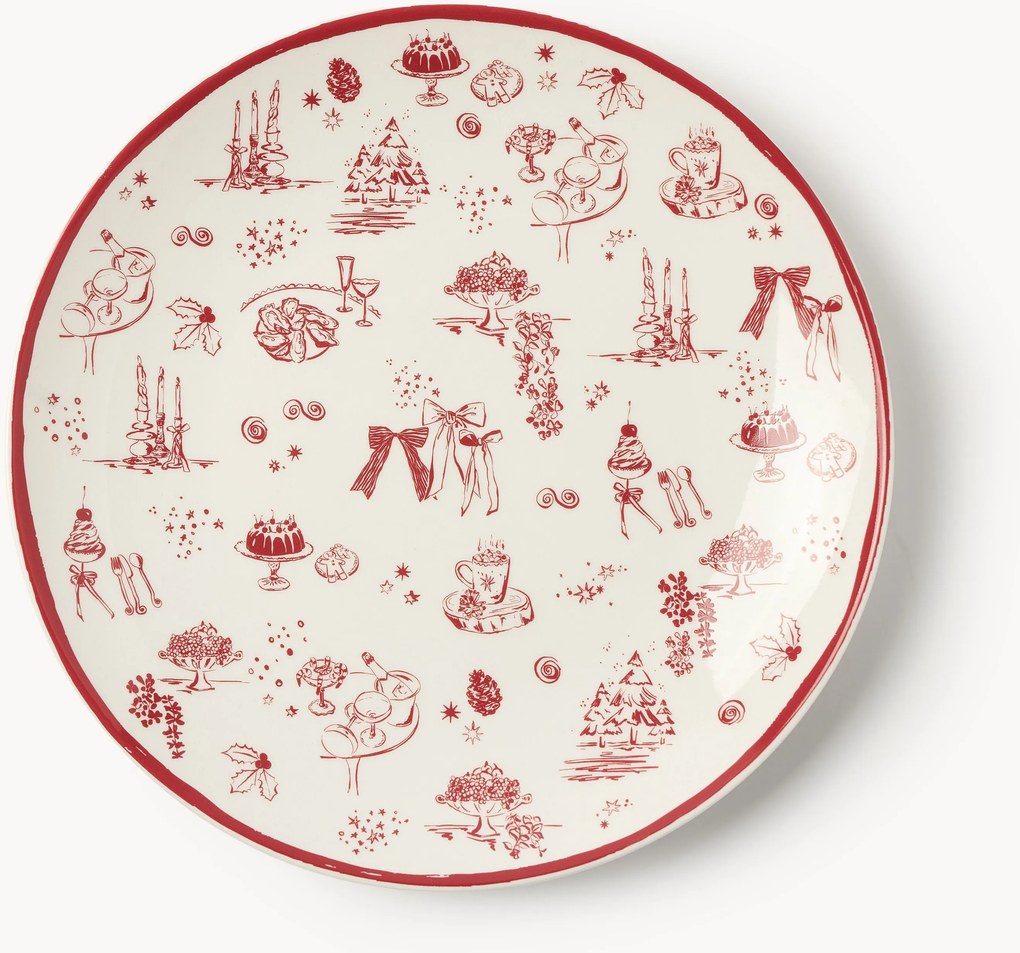 Pratos de jantar de Natal de design Clarette by Agathe Marty, conjunto de 4