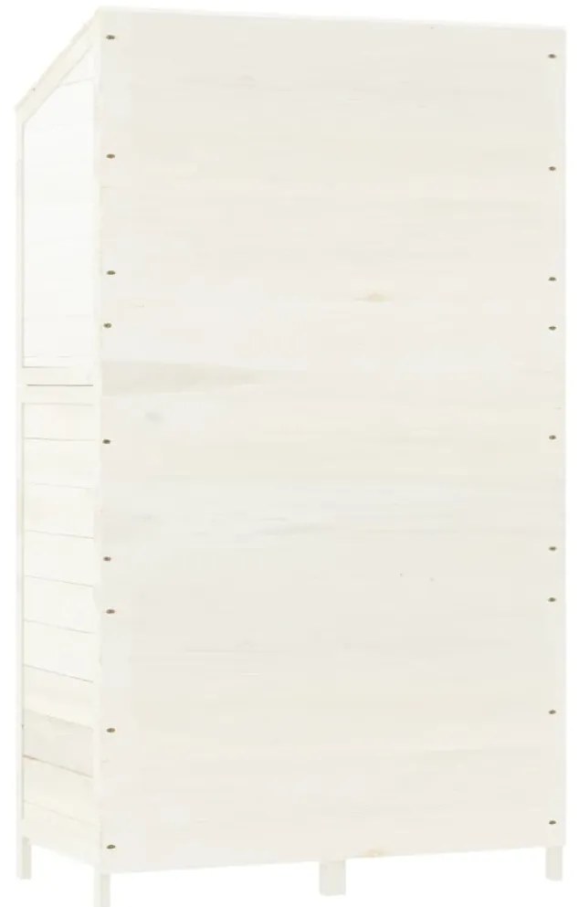 Abrigo de jardim 102x52x174,5 cm madeira de abeto maciça branco