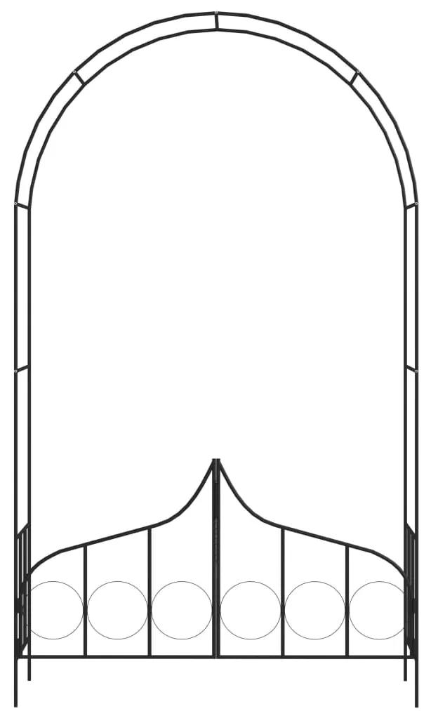 Arco de jardim com portão 138x40x238 cm ferro preto