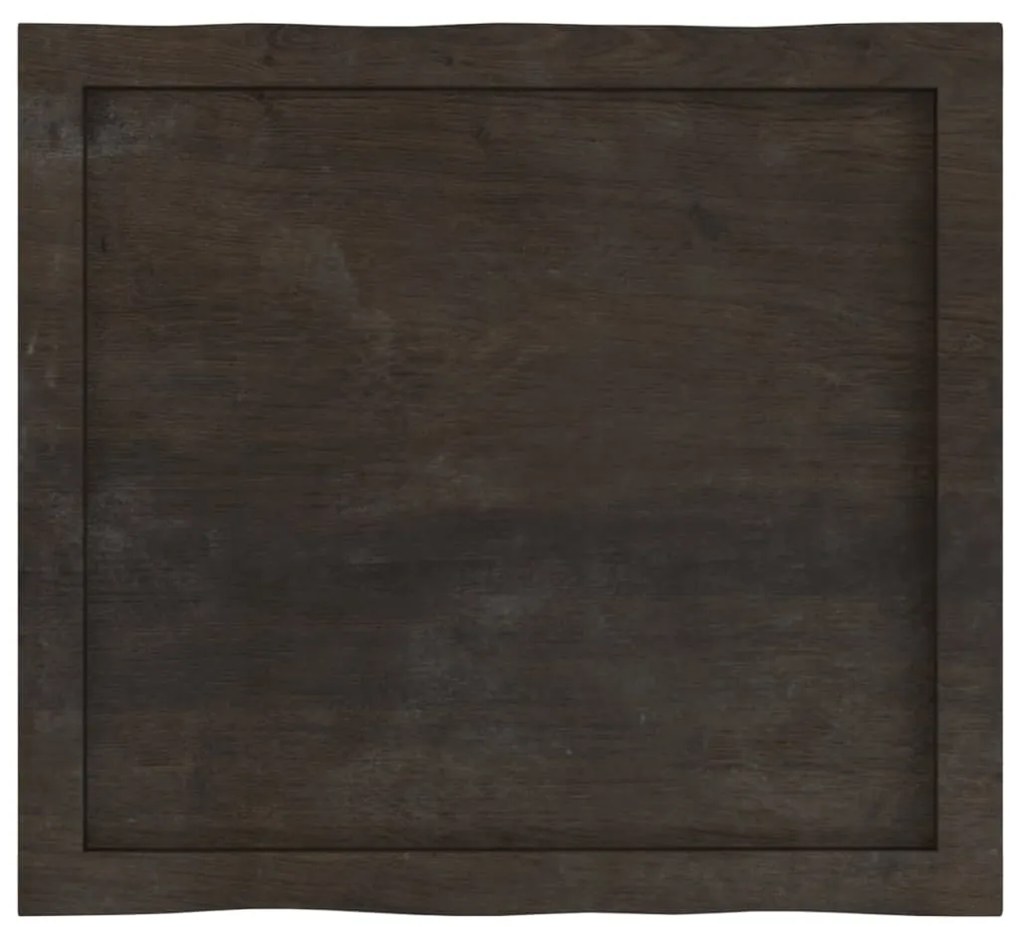 Tampo de mesa com bordas vivas maciço tratado castanho-escuro