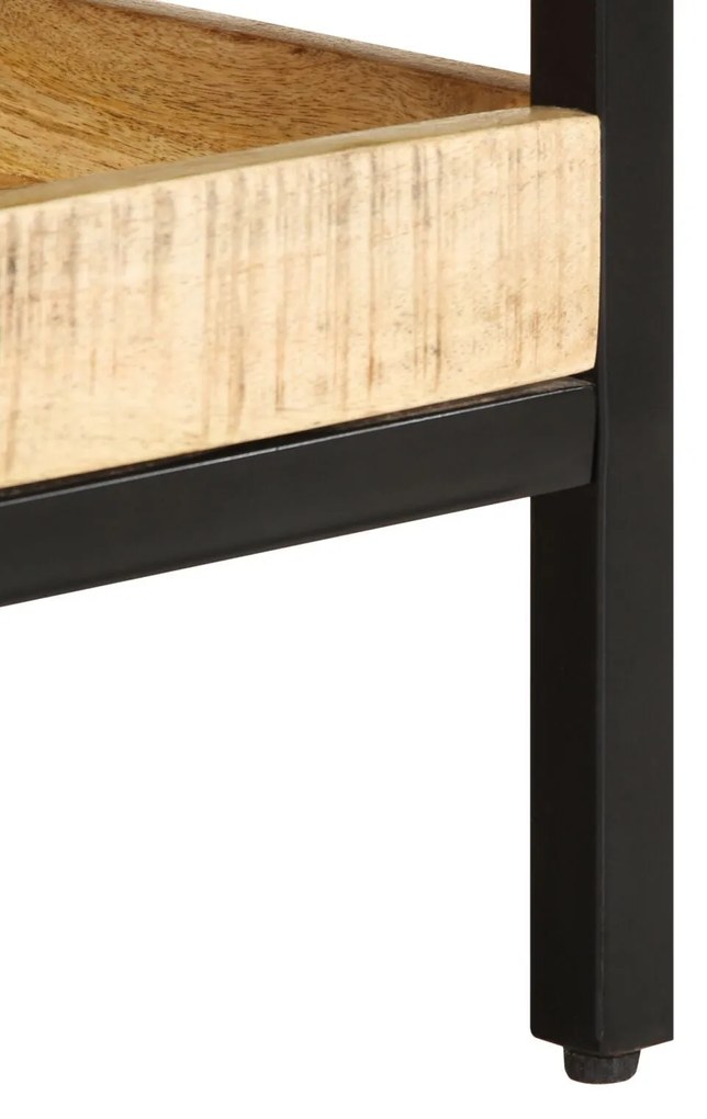 Mesa de Apoio 55x55x45 cm Madeira Sólida de Mangueira Rústica
