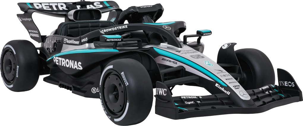 Carro elétrico para Crianças 12V AMG PETRONAS Formula 1 Rodas de espuma EVA, Assento Couro ecológico Preto