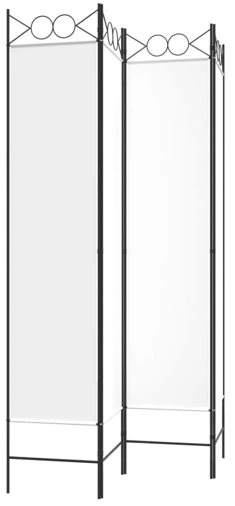 Biombo com 4 painéis 160x200 cm tecido branco