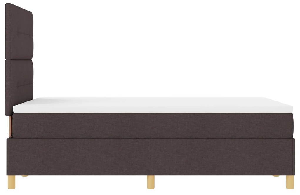 Cama Box Spring com Colchão Marrom Escuro 120x200 cm Tecido