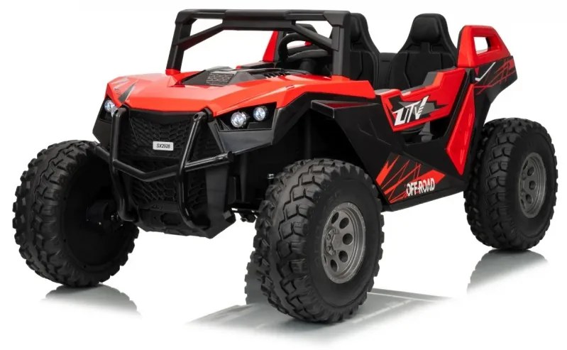 Buggy elétrico para Crianças 24V 2 Lugares RTR Monster Speed ​​4x4, Rodas Espuma EVA, assento couro ecológico Vermelho