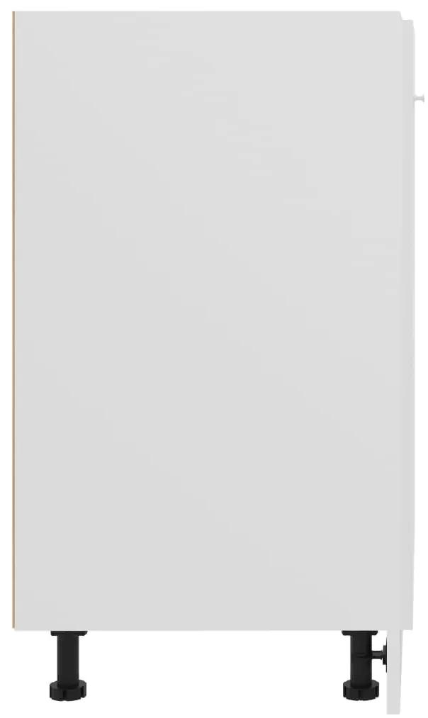 Armário inferior 60x46x81,5 cm contraplacado branco brilhante