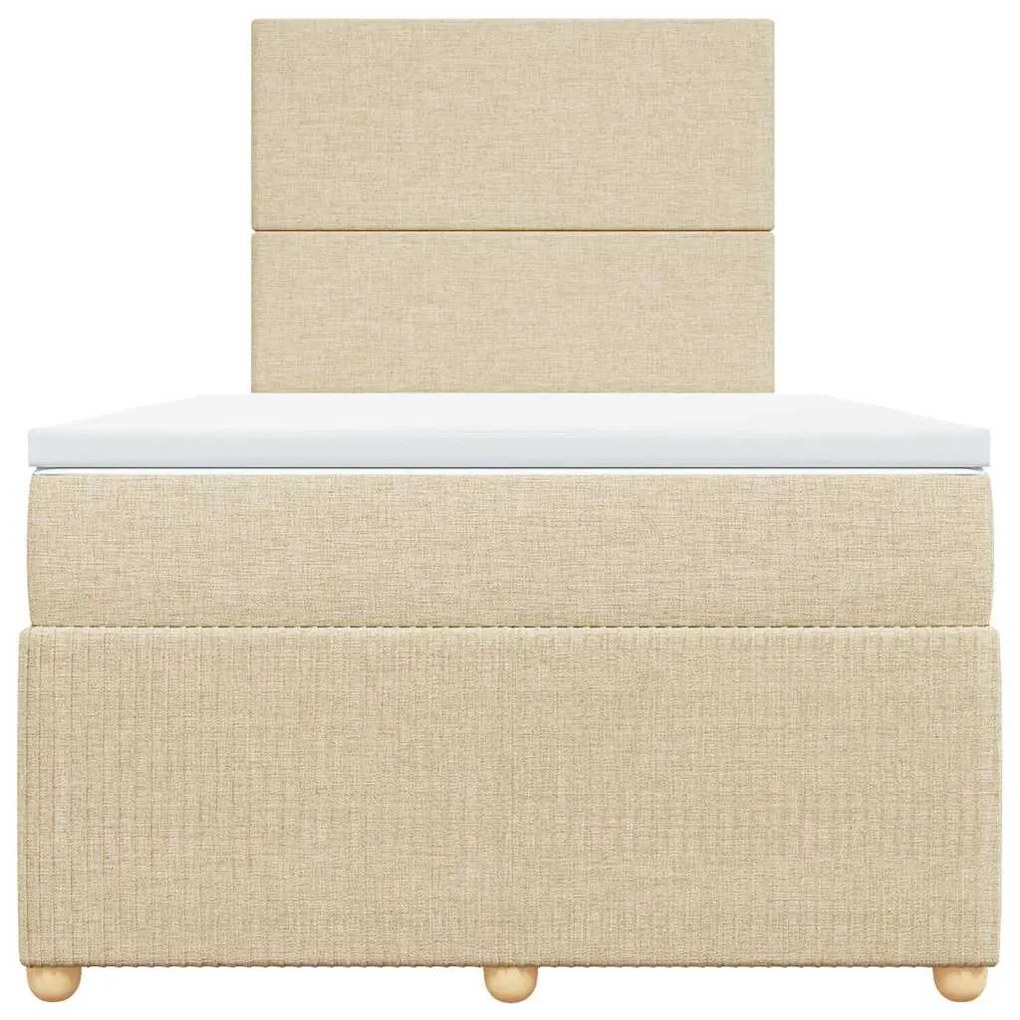Cama boxspring com colchão 120x190 cm tecido cor creme