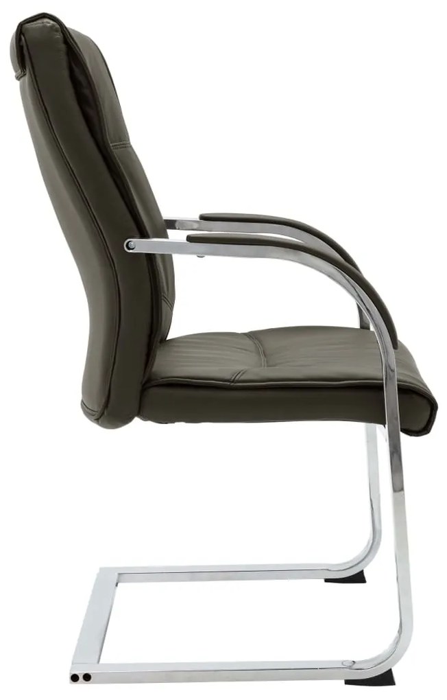 Cadeira de escritório cantilever em couro artificial cinzento