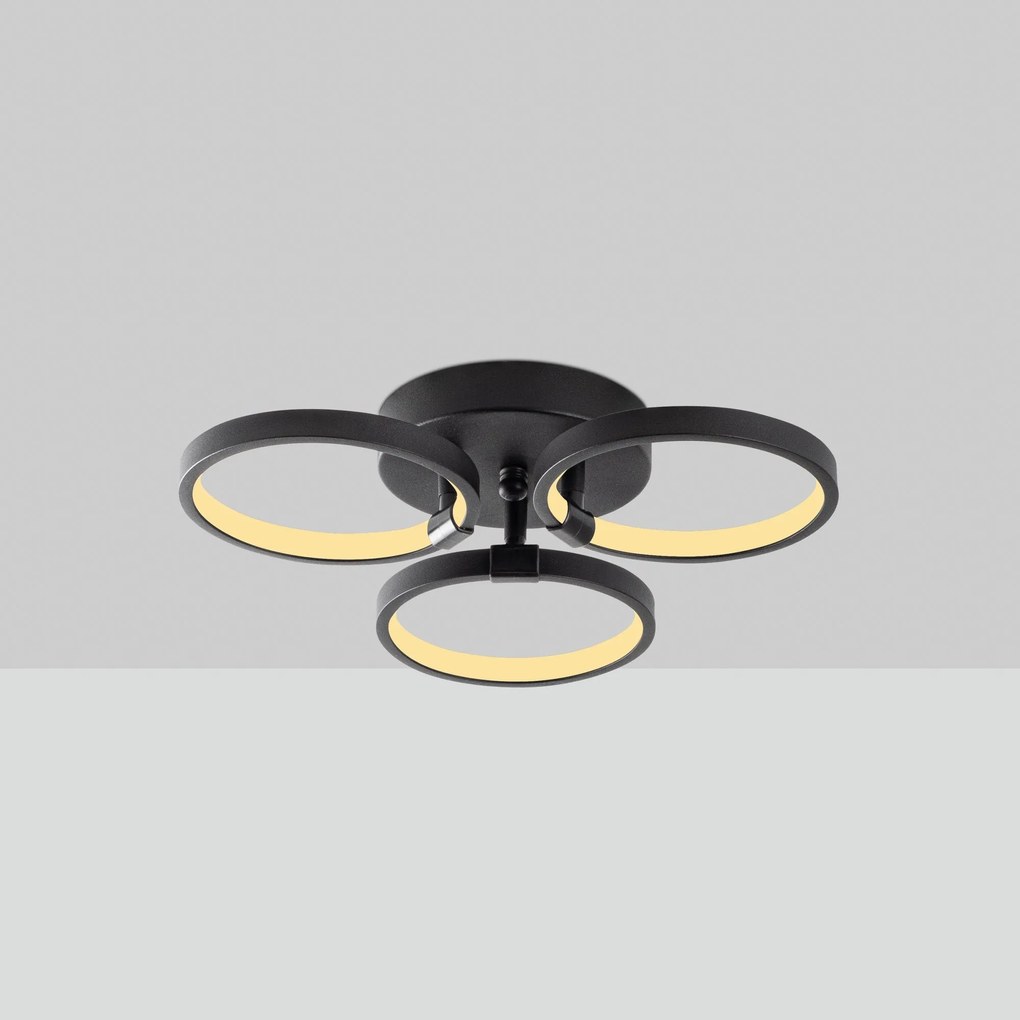 Chandelier Halka – Preto – Largura 37 cm x Altura 9 cm x Profundidade