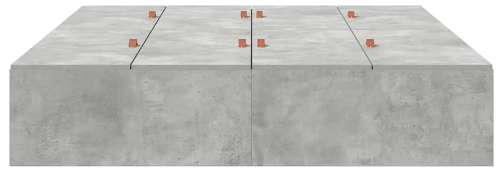 Cama de Armazenamento Cinza Concreto 140x190 cm