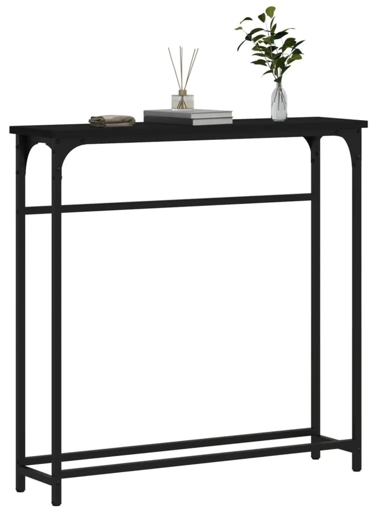 Mesa consola 75x19,5x75 cm derivados de madeira preto