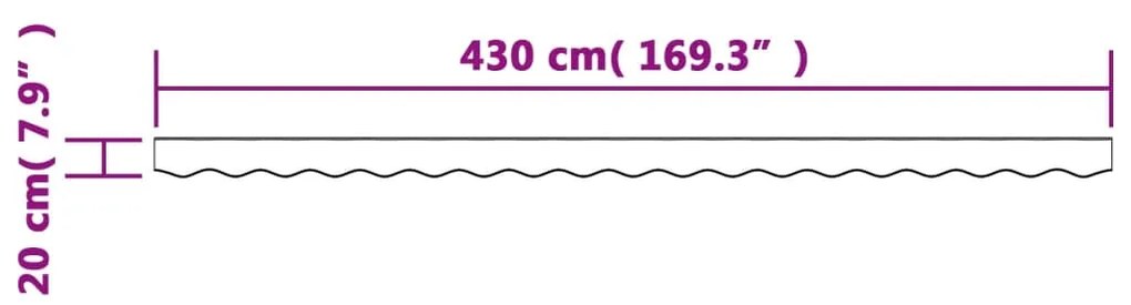 Tecido substituição p/ sanefa toldo 4,5m riscas amarelo/laranja