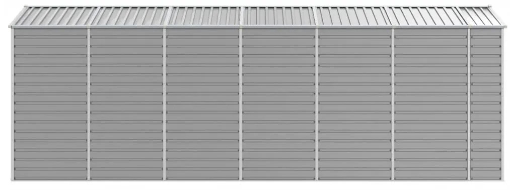 Abrigo de jardim 191x555x198 cm aço galvanizado cinzento-claro