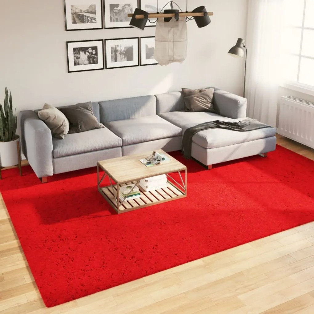 vidaXL Tapete pelo curto macio e lavável HUARTE 240x340 cm vermelho