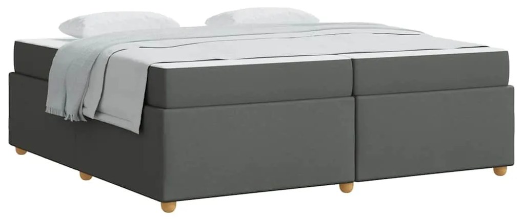 Estrutura de cama com colchão Cinzento escuro 200 x 200 cm