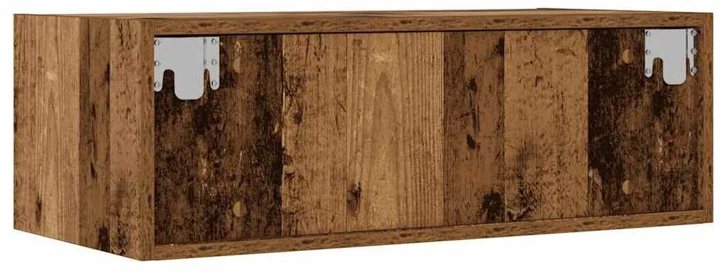 Móvel de TV com luzes LED 75x35,5x25 cm madeira velha