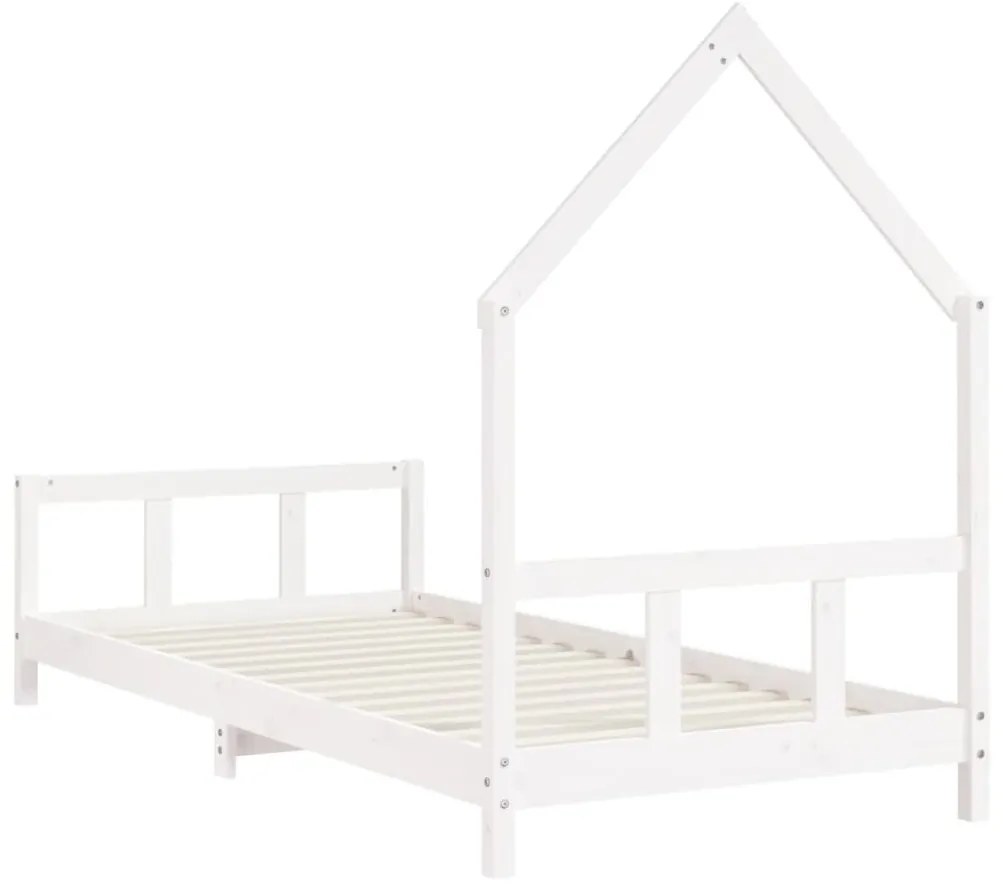 Estrutura de cama infantil 90x200 cm pinho maciço branco