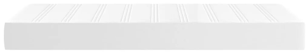 Colchão de molas ensacadas 80x200x20 cm couro artificial branco