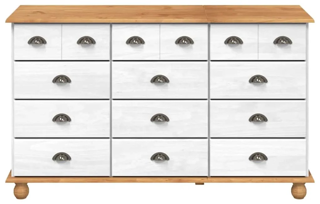 Cômoda "ASKIM" Branca 79x40x133.5 cm Madeira Maciça de Pinho