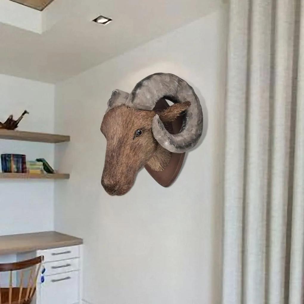 240870 vidaXL Cabeça de carneiro, montagem na parede, decoração natural