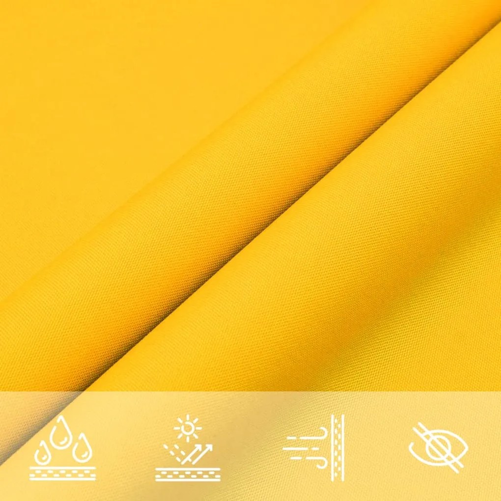 Para-sol estilo vela tecido oxford triangular 5x5x5 m amarelo